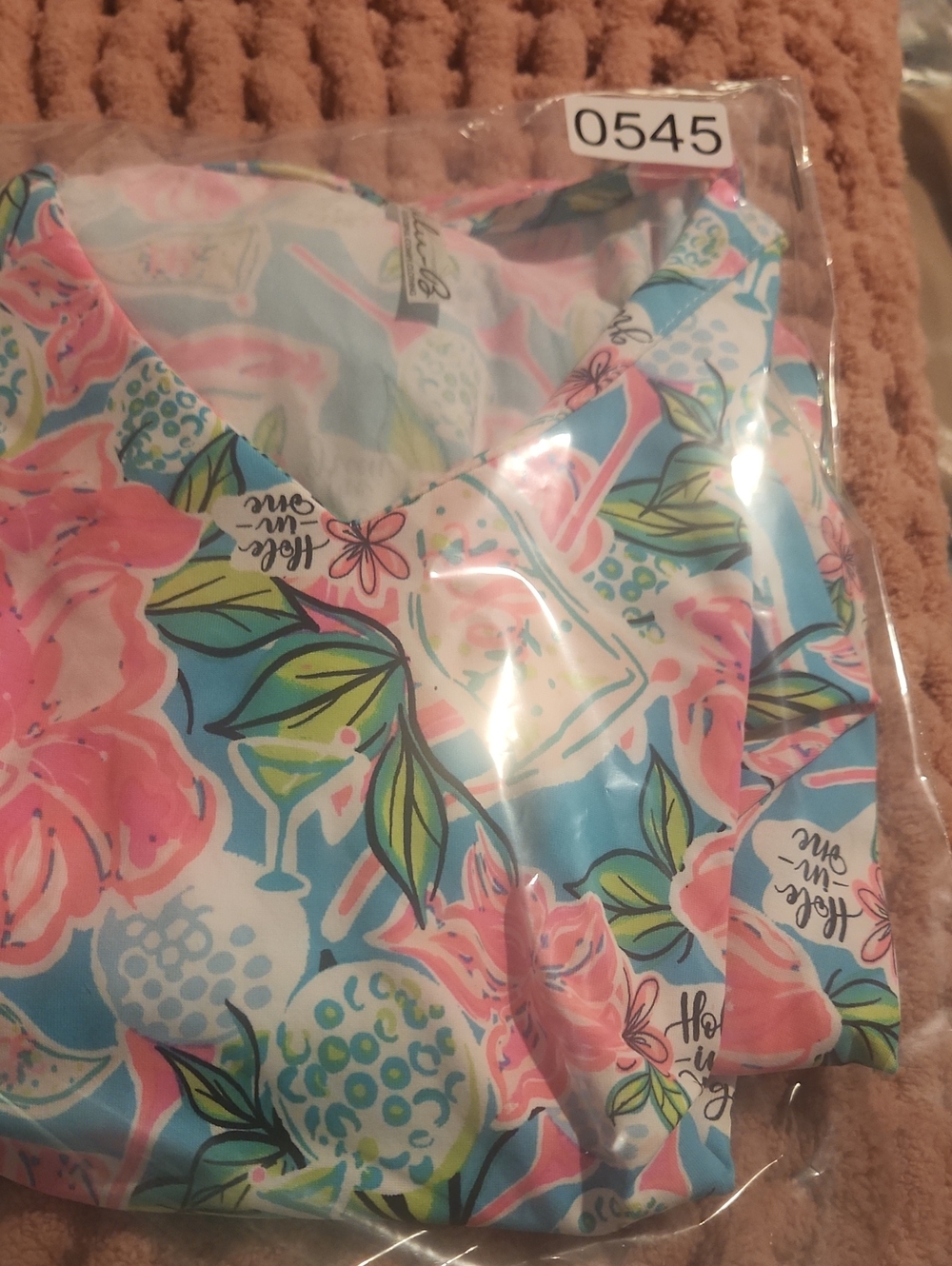Lulu-B Floral V-Neck Dress - Pink and Blue - Picture 9 of 9